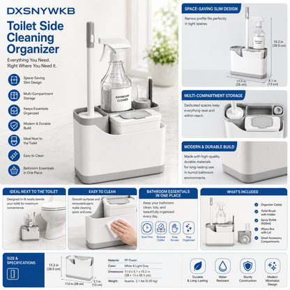 DXSNYWKB Toilet Side Cleaning Organizer