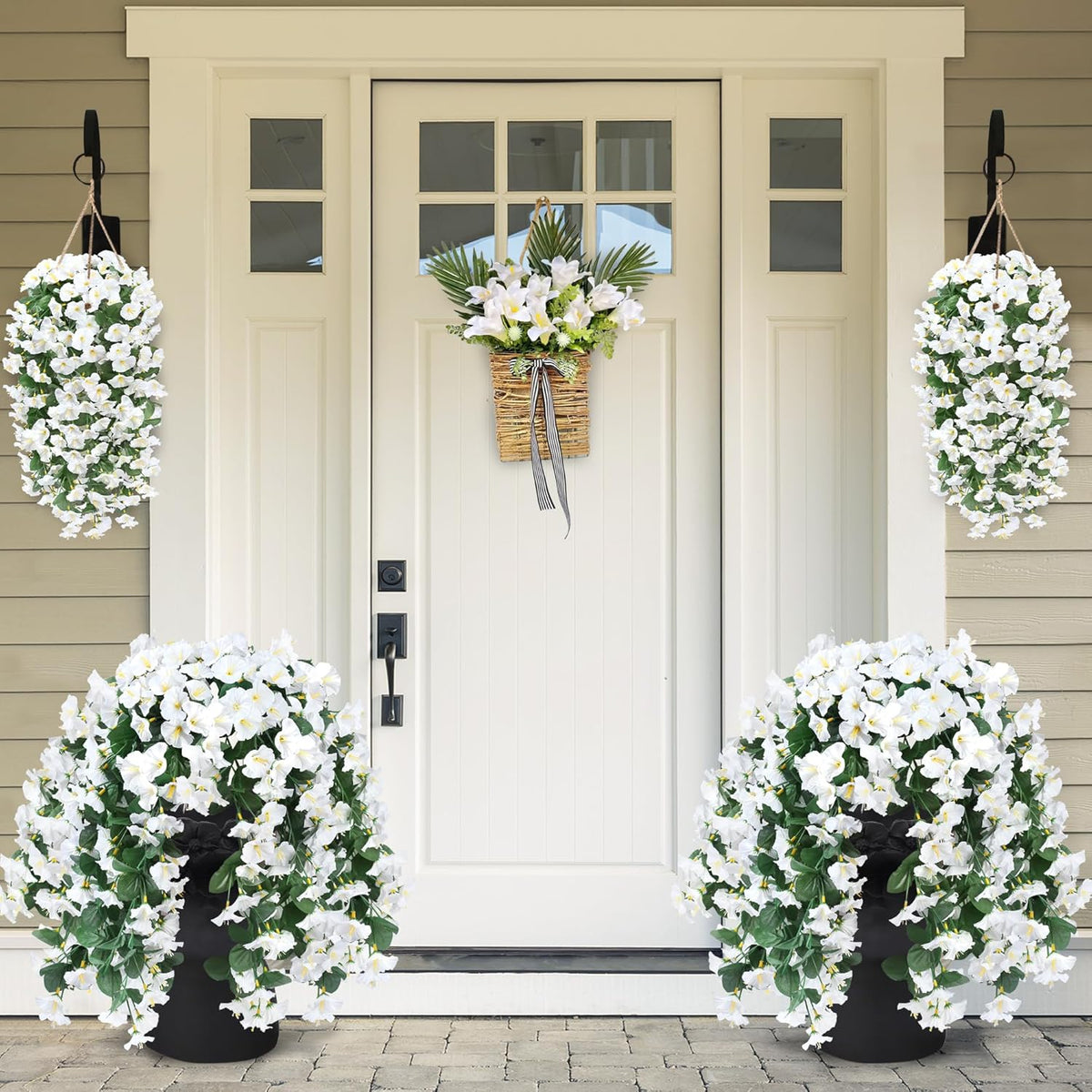 On Sale-Artificial Faux Hanging Flowers Plants - UV resistant, Waterproof,Windproof