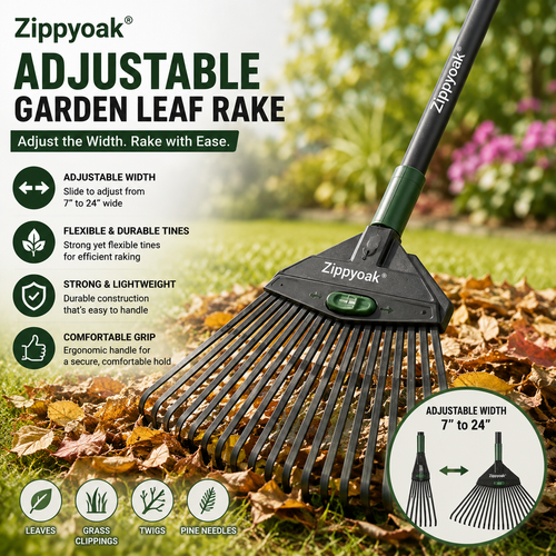 Zippyoak® Adjustable Garden Leaf Rake