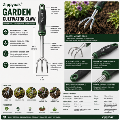 Zippyoak® Garden Cultivator Claw
