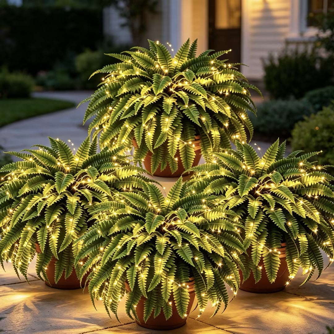 Last Day 49% OFF💛Glowing Boston Ferns with Lights – 🌿 Zero Watering, Zero Maintenance