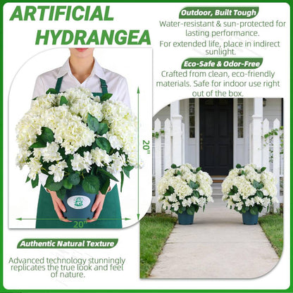 🔥Last Day 49% OFF🔥Artificial Outdoor Hydrangea Flowers - UV resistant, Waterproof, Windproof