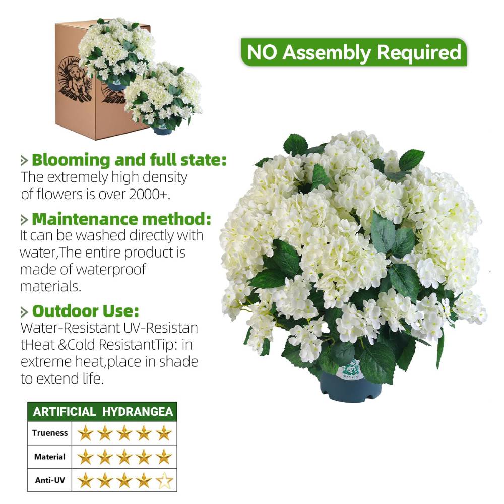 🔥Last Day 49% OFF🔥Artificial Outdoor Hydrangea Flowers - UV resistant, Waterproof, Windproof
